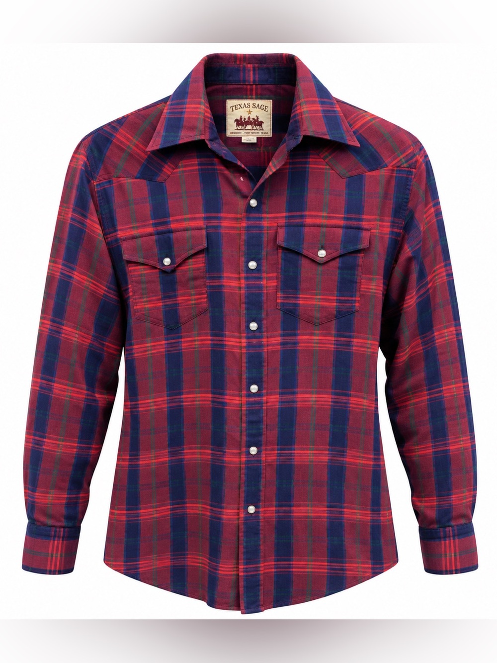 Vintage Texas Sage Western Pearl Snap Shirt Plaid Cowboy 16/33 M/L